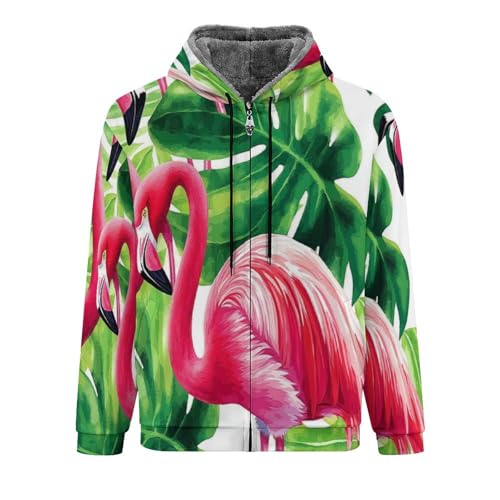 Veste chaude homme sweat-shirt zippé imprimé monstera pour l'automne