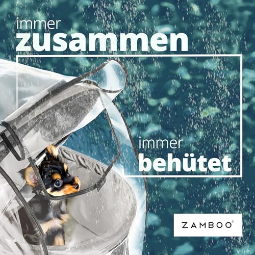Zamboo Regenschutz für Hundebuggy TOGfit - Regenverdeck mit Fenster, Belüftungsnetz und aufklappbarem Einstieg - passt ideal auf Hundewagen Pet Roadster