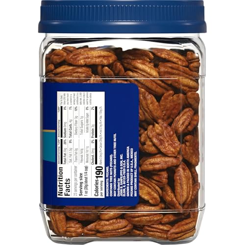 Image of Fisher Unsalted Raw Pecan Halves, 23 oz Jar, Non-GMO Vegan Baking Nuts