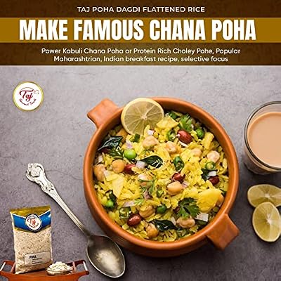TAJ Poha Dagdi Flattened Rice, Powa Dagdi, Powa, 2-Pounds