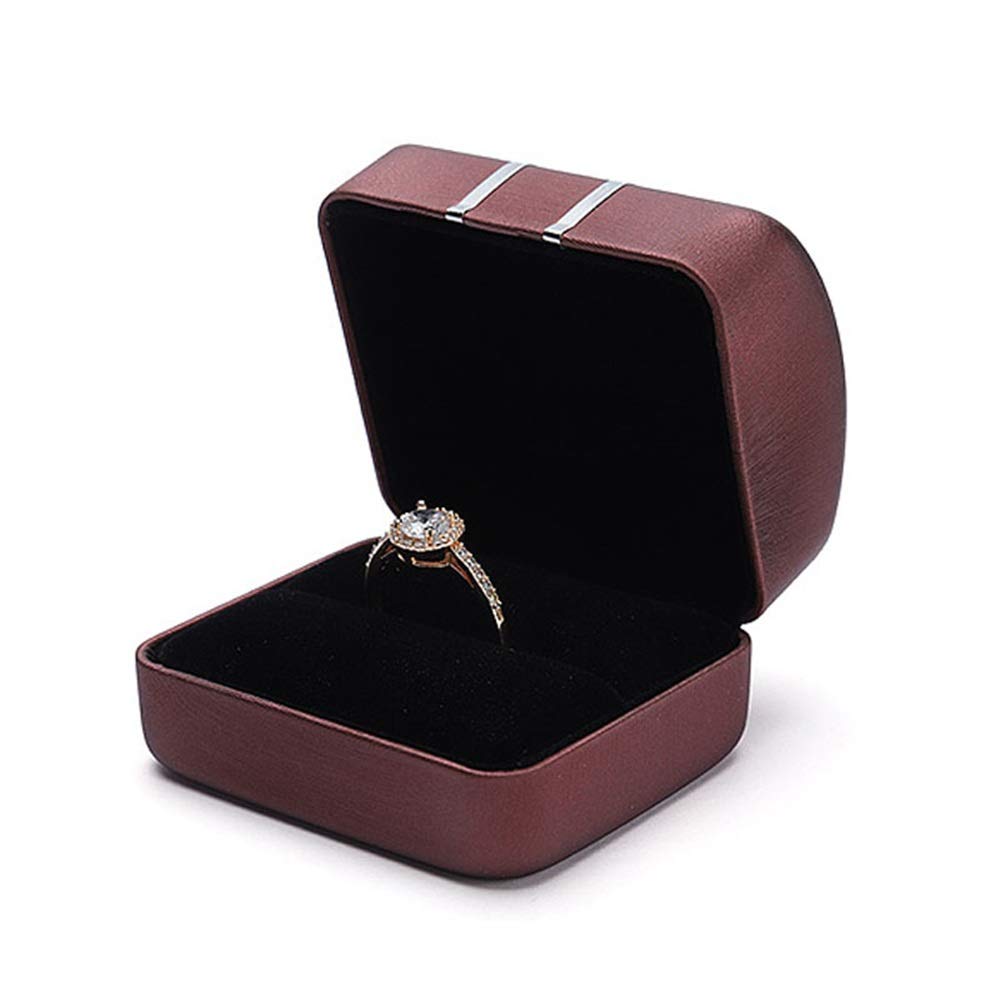 Joyero para anillos, pendientes, colgantes, pulseras, cadena larga, caja de regalo, cajas de regalo para bodas, compromisos, cumpleaños y aniversarios (caja de joyería para anillos gratis)
