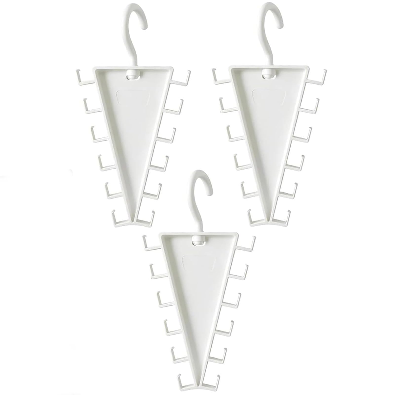 JORCEDI Multifunctional Triangle Closet Organizer V Shape Double-Sided Closet Organizer Hanger with 12 Hooks Space Saving Wardrobe Hanger for Hats Bags Scarves Belts (3 pcs)