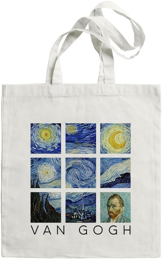 FDEETY Bolsa Tote Algodón Estampado Artístico Museo Compra Reutilizable Asas Largas Resistente Ecológica