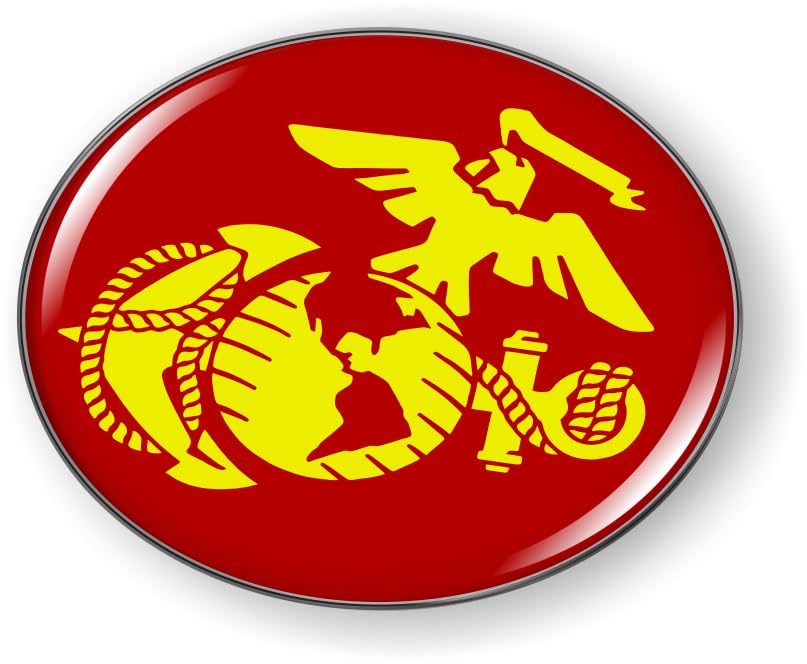 Image of The Eagle, Globe, and Anchor USMC CAR Emblem Badge Sticker Flexible | Officially Licensed US Marine Corps Product, 3D Domed, made by BestLicensePlateFrames