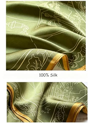 Image of ANDANTINO 100% Mulberry Silk Scarf -21 inch Square Neckerchief with Gift Packed