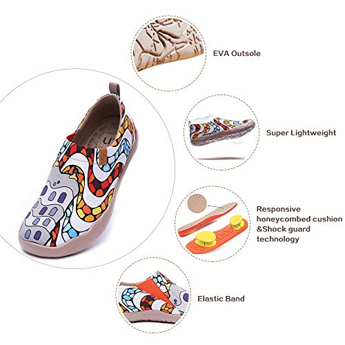 Image of UIN Women's Artistic Slip-On Shoes Vibrant Floral Casual Loafers Lightweight Comfortable Travel Footwear