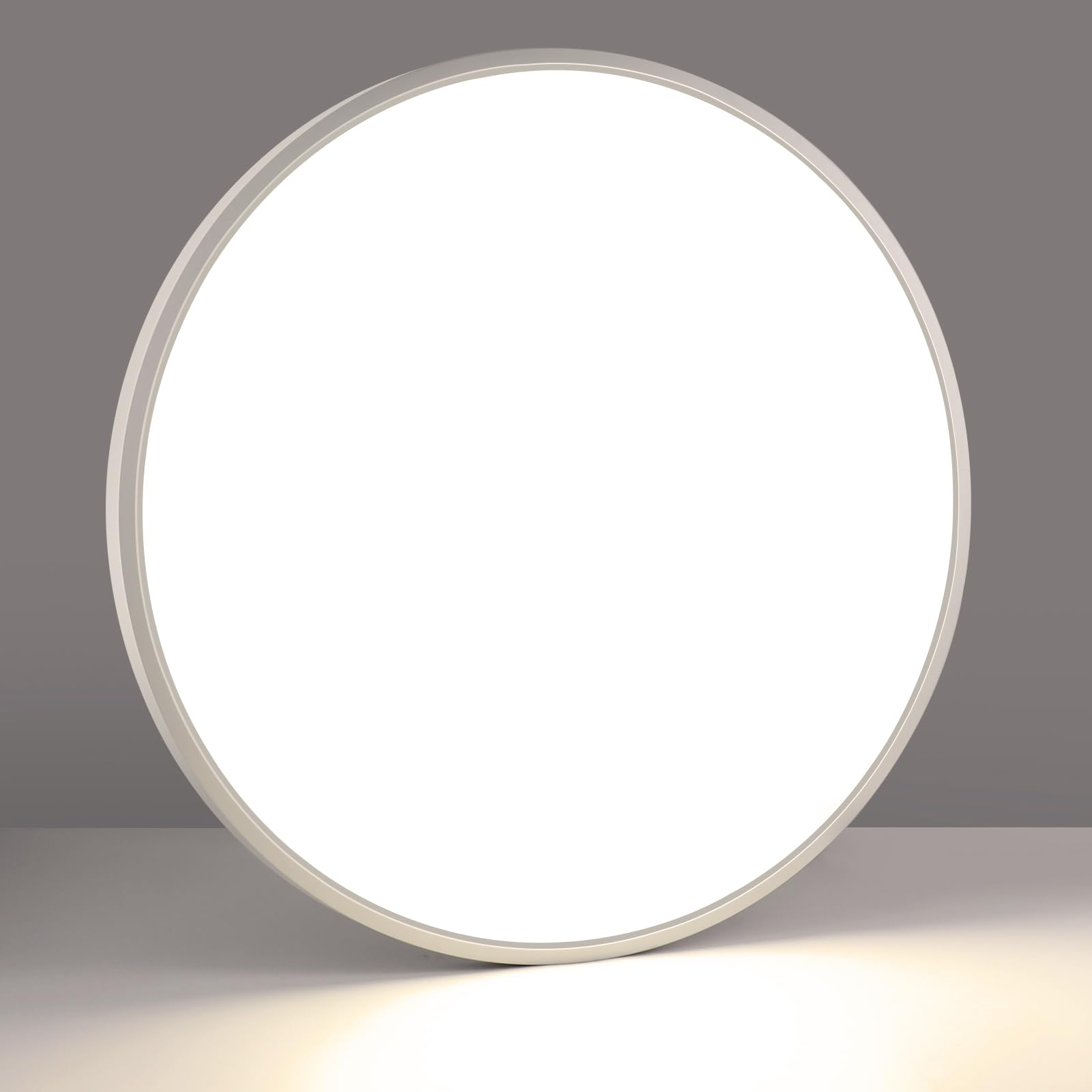 LightingWill 24 Inch LED Flush Mount Ceiling Light Fixture, 4000K Nurture White, 5600LM, 45W, Flat Modern Round Lighting Fixture, 400W Equivalent White Ceiling Lamp for Kitchens, Bedrooms.etc.