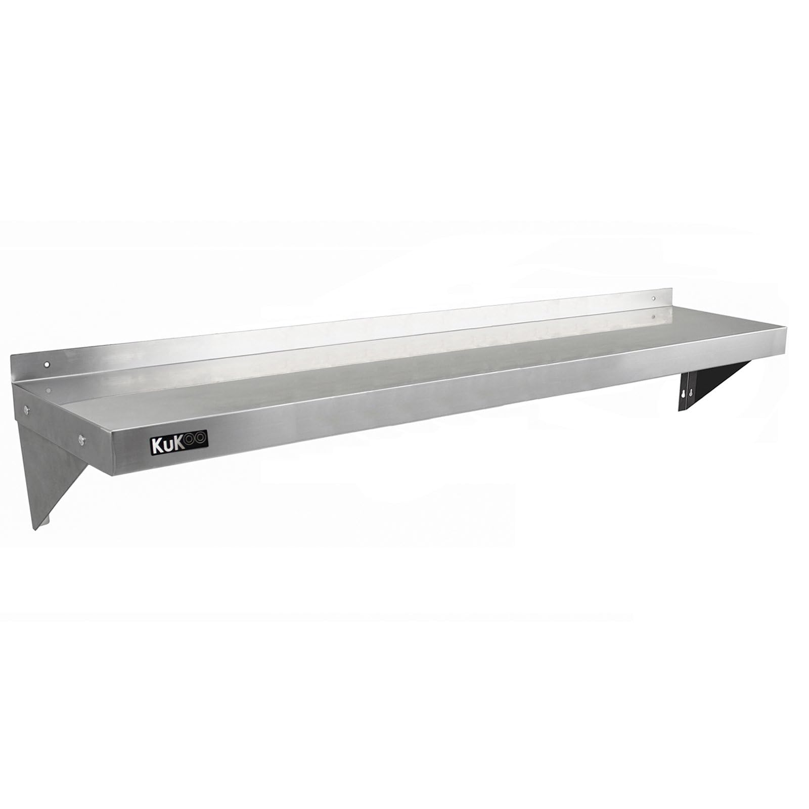 Kukoo, 2 mensole da parete in acciaio inox, 150 x 30 cm