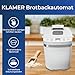 KLAMER Brotbackautomat, 14 Backprogramme, 3 einstellbare Bräunungsstufen, automatische Zubereitung von Brot, Kuchen, Pizzateig, Joghurt & Marmelade, Backform antihaftbeschichtet, Weiß