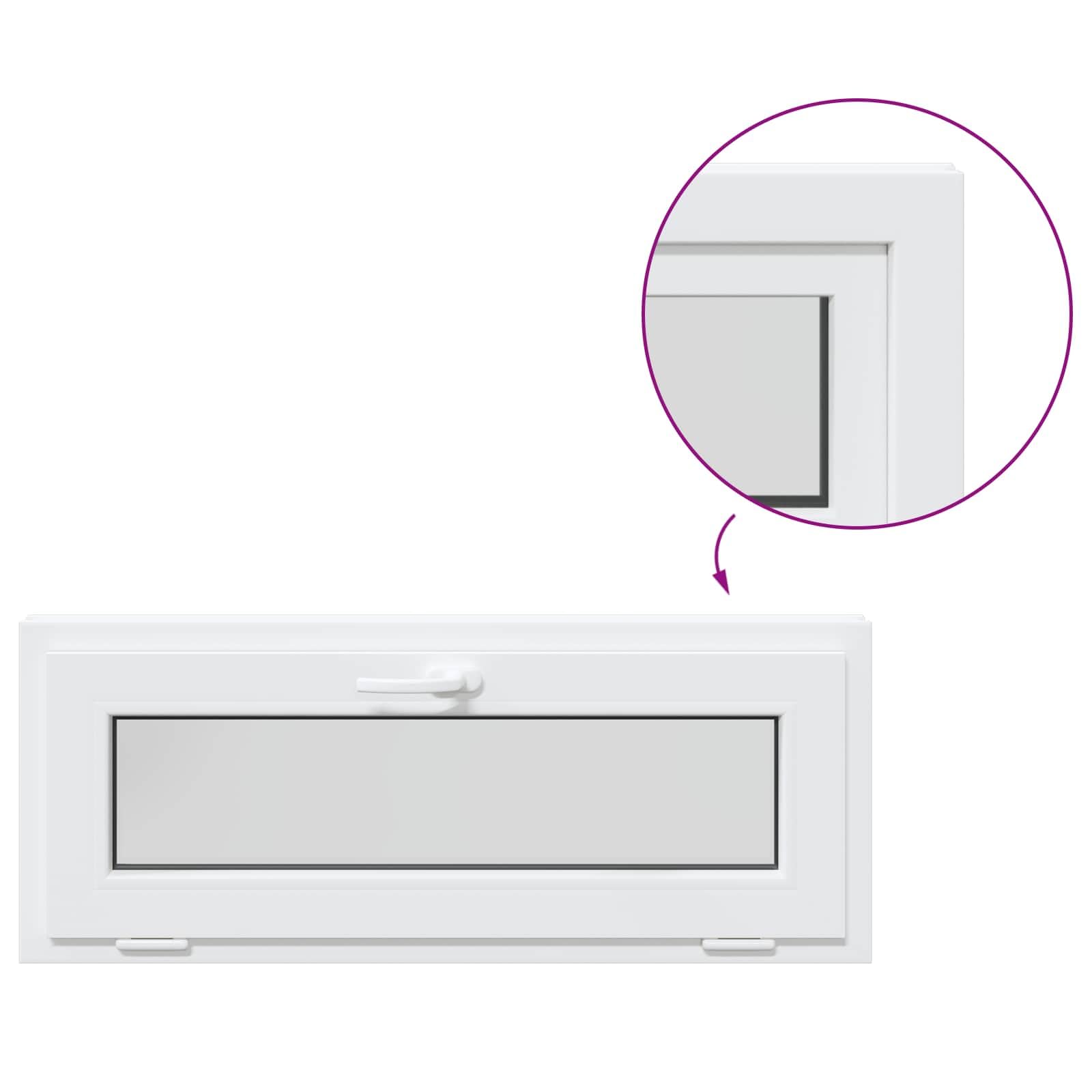 vidaXL Finestra per seminterrato RISOR 100 x 40 cm PVC e Vetro Bianco, Design Moderno per Seminterrato, Installazione di finestra rettangolare, finestre in PVC durevoli per luce e ventilazione
