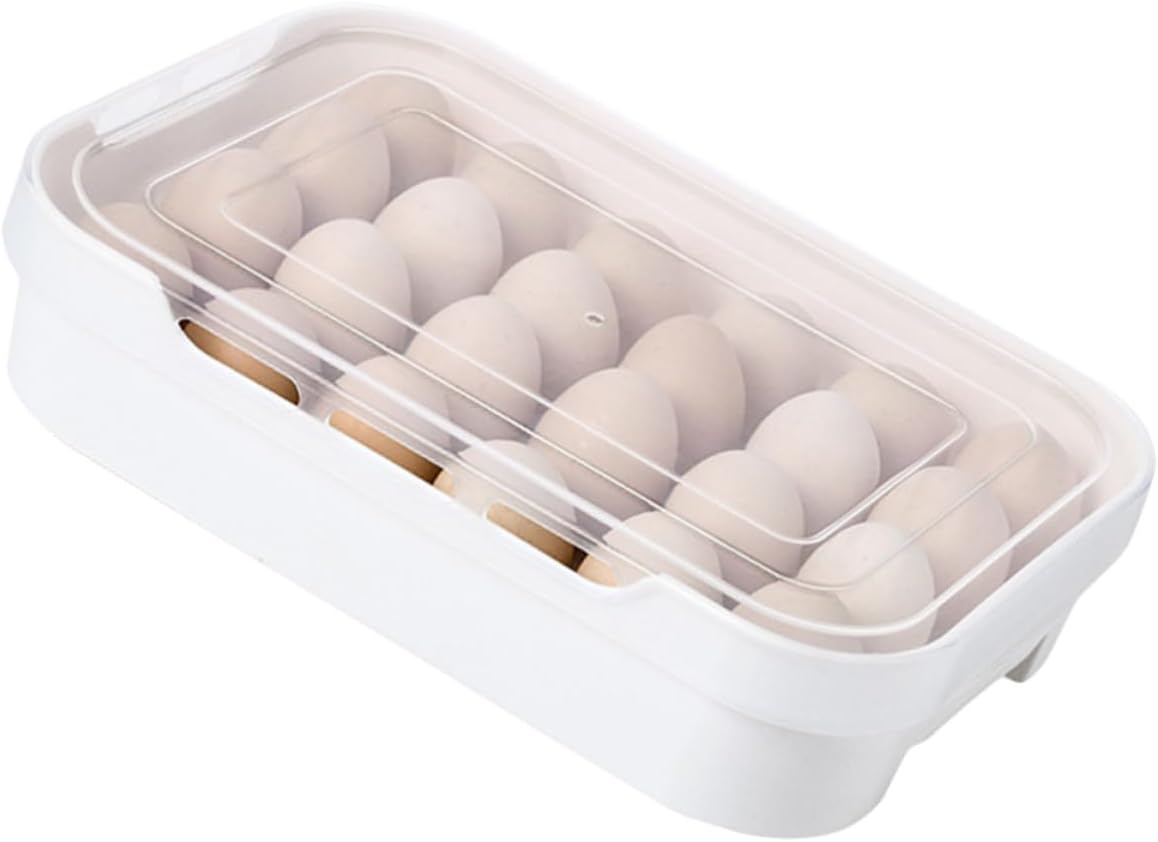 Plastic Egg Holder for Refrigerator and Kitchen Space Saving and Breathable Pp Egg Storage Box Tray for Home Use