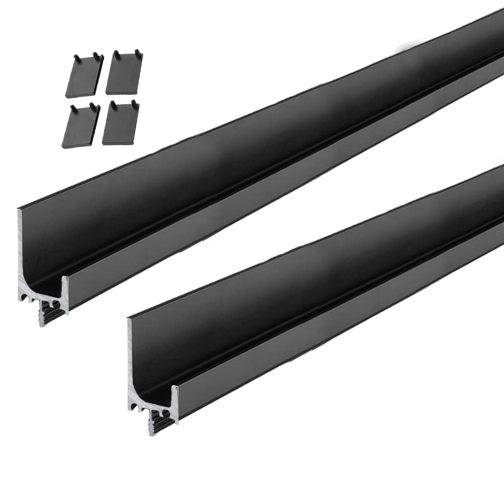 Hoopever 600mm Finger Edge Pulls, 2Pack L Shape 90°Concealed Handles with Snaps