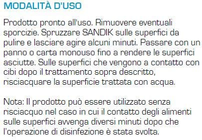 Disinfettante Superfici Igienizzante Pronto Uso Con Presidio Medico Chirurgico Idroalcolico - Allegrini - Sandik - 12 Flaconi 750ml - 9lt Totali
