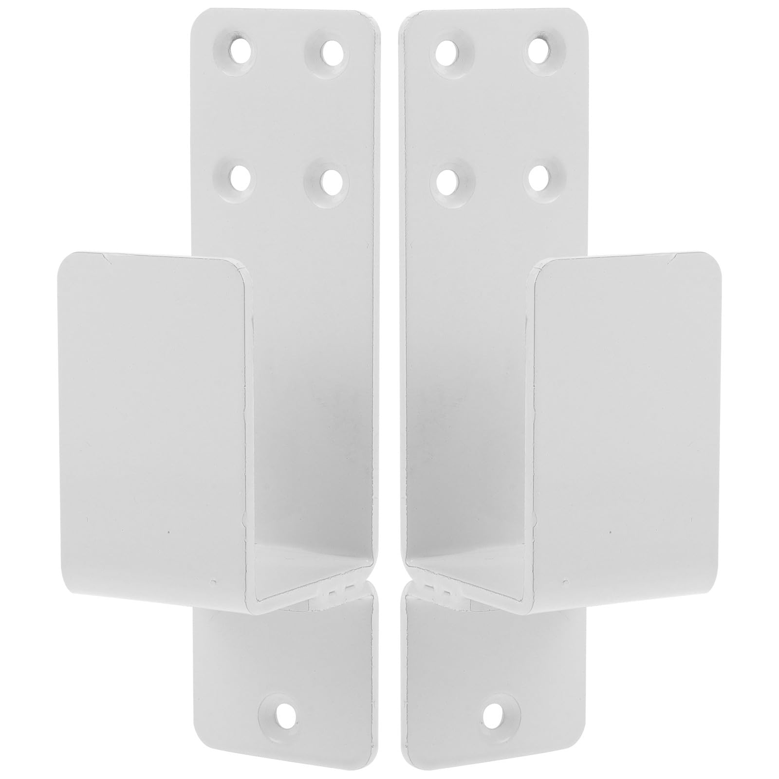 Support de Barre de Porte Robuste en Acier Blanc Lot de 2 Pièces Résistant la Déformation et Offrant Stabilité pour Sécuriser L'entrée