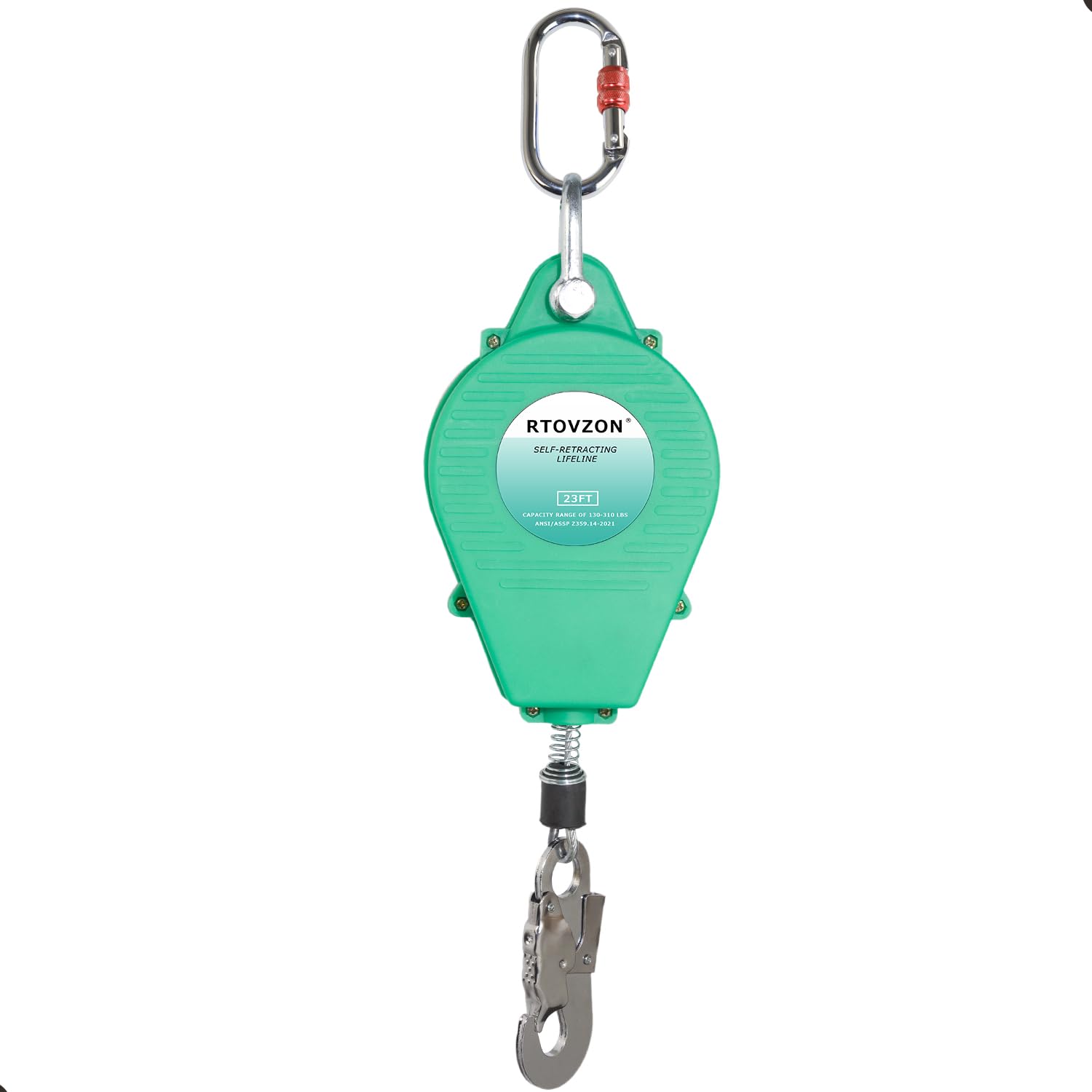 23FT Self Retracting Lifeline, RTOVZON Yoyo, Retractable Safety Lanyard