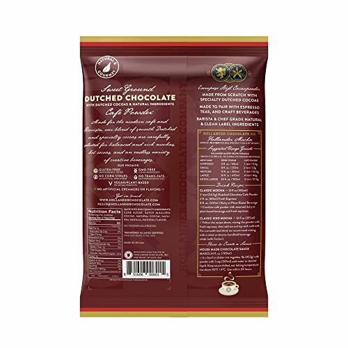 Hollander Sweet Ground Dutched Chocolate Powder | 2.5Lb Bag | Beverage, Specialty Coffee Drinks, Baking & Desserts | Clean Label & Gourmet Ingredients | Gmo Free, Rainforest Alliance Certified #TOP1