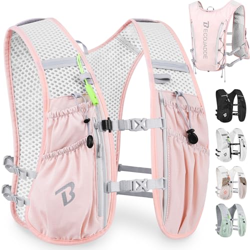 BECOJADDE 5 Liter Laufweste Leicht für Damen und Herren Ideal für Marathon Trailrunning Radfahren Wandern und Joggen Rosa