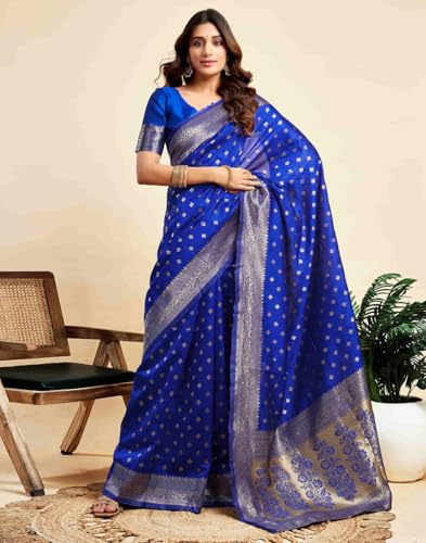 Image of C J Enterprise Women's Banarasi Saree Pure Kanjivaram Style Silk Saree With Blouse Piece for Wedding (Pari-160)