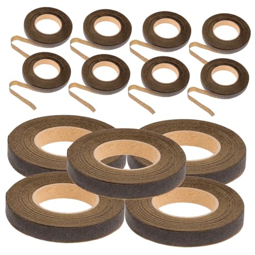 Housoutil 12Rolls Deep Floral Stem Wrapping Tape for DIY Flower Arrangements and Craft Projects Convenient Stretchy Design for Bouquets Present Packaging and More