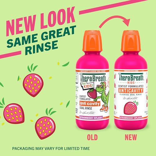 TheraBreath Kids Mouthwash, Organic Strawberry Splash, 16 fl oz, 2-Pack - image 7
