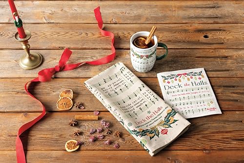 Image of Now Designs Printed Cotton Dishtowel - Christmas Carol