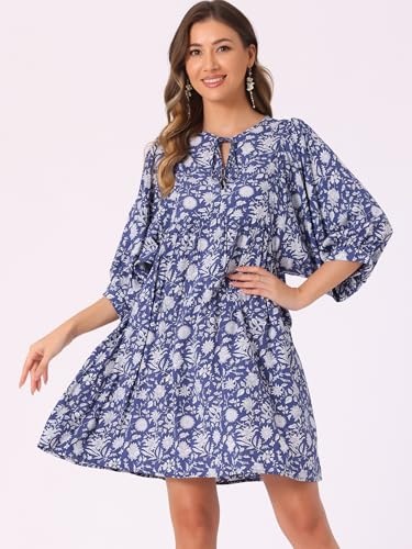 Robe évasée décontractée Allegra K col V : confort fluide sans complexe - 2