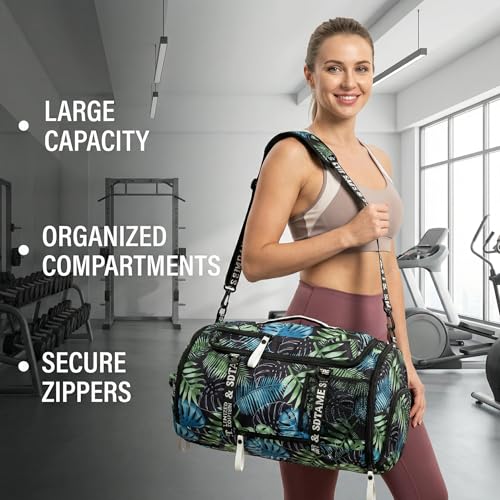 Image of Gym Duffle Bag Backpack,4‑Way Waterproof with Shoe Compartment Travel Laptop