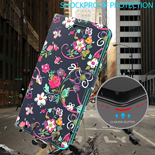Coveron Wallet Pouch Designed For Samsung Galaxy A12 Leather Case, Rfid Blocking Flip Folio Stand Phone Cover - Floral Design #TOP5
