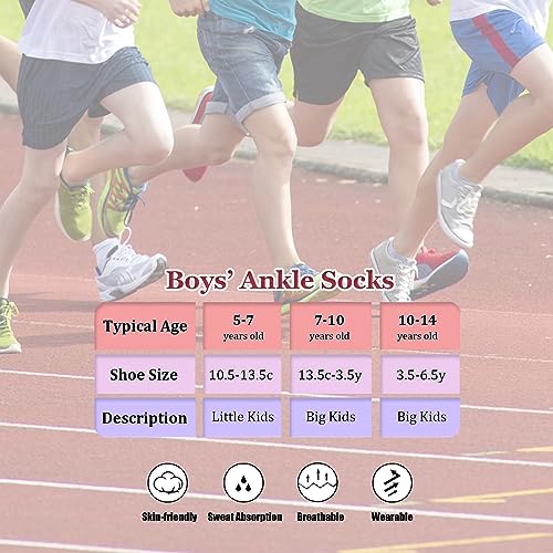 Bemeol Boy socks 12 Pairs kids Ankle Athletic Socks Low Cut Socks for Little Big Kids2