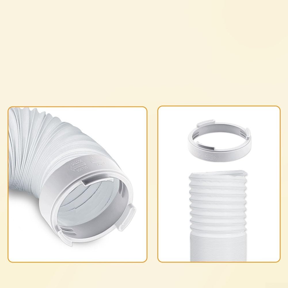 Tubo di scarico portatile per condizionatore d'aria con kit di connettori, interfaccia rotonda di diametro 15 cm, PP flessibile con filo di acciaio per una facile installazione senza attrezzi e uso