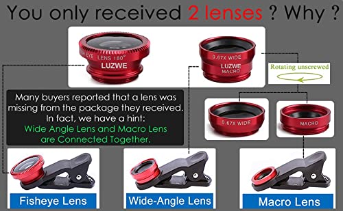 Image of Universal Mobile Phone 3in1 Lens Super Wide Angle, Fish Eye & Macro Lens Professional HD Camera Multi Colour Lens Kit for All Android Smartphone and i-Phone, i-Pad Tablets, Laptop(Free Bulb)