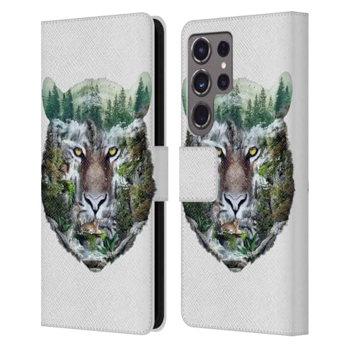 Funda de cuero para Samsung Galaxy S24 Ultra ideal para ver vídeos en cafeterías