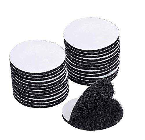LUUFAN 20 Pack Self Adhesive Dots 2.3 Inch Industrial Strength Hook Loop Tapes Back Mounting Tape Removable with Sticky Backing Tape Perfect for Classroom, Office and Home (20 Pack-50mm)