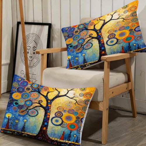 Parure de lit 160x200 microfibre motif arbre jaune avec fermeture éclair moderne - 5