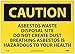 NMC C414RB OSHA Sign, Legend "CAUTION - ASBESTOS WASTE DISPOSAL SITE DO NOT CREATE DUST BREATHING ASBESTOS IS HAZARDOUS TO YOUR HEALTH", 14" Length x 10" Height, Rigid Plastic, Black on Yellow