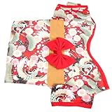TOKIDNY ペット用和風着物 犬用浴衣 小型犬服 快適通気素材 誕生日やパーティーに 赤色 風ペット衣装