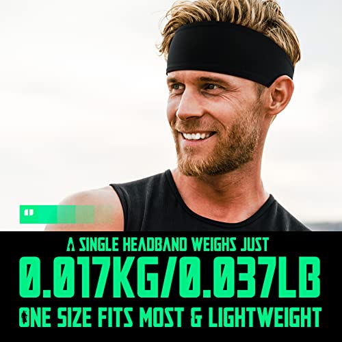 Easyoung Men's Headbands, Sweat Wicking Men's Headbands, Mens Sport Headbands For Running Or Fitness, Non-Slip, Breathable #TOP3