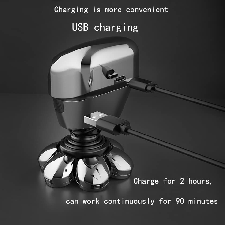 Miniatura 6 de Maquinilla de afeitar eléctrica para hombres Black 7D Flotante cabeza para hombre afeitadora eléctrica LCD recargable impermeable máquina de afeitar