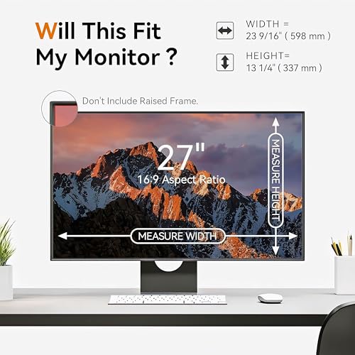 Image of LIONS HEAD Premium Laptop /Computer Privacy Filter with UV Protection and Full Privacy Coverage for Screen, Easy to Use |Anti Spy, Anti Glare | Super Visual Clarity Screen Privacy Filter (27 INC)