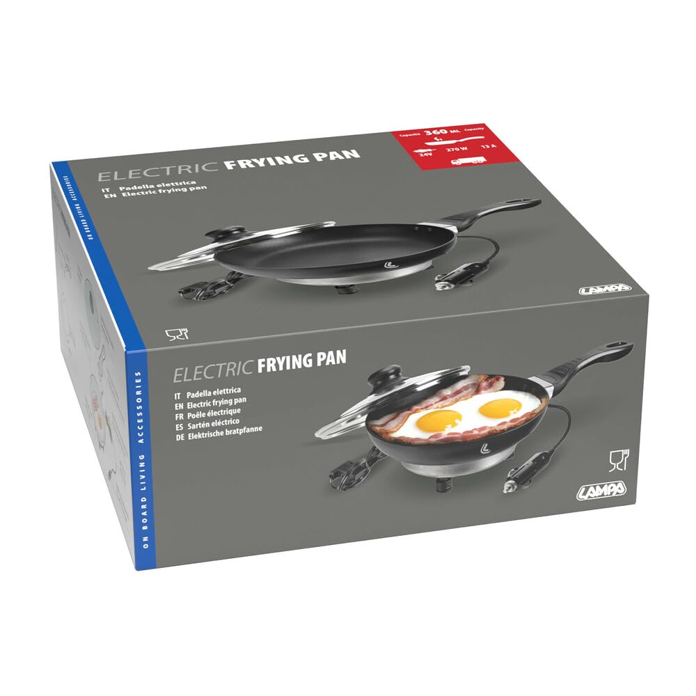Lampa 97125 Electric Frying Pan, Sartén eléctrica – Ø 20 cm – 24 V – 270 W – 13 A
