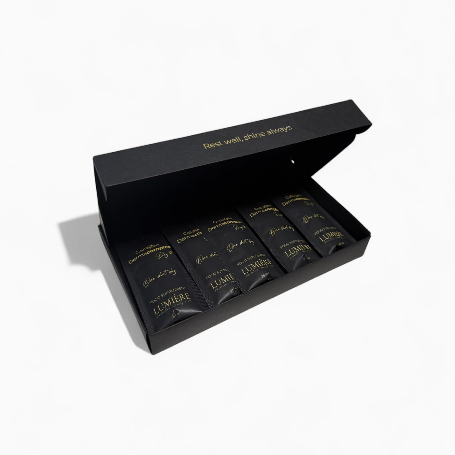 LUMIÈRE INNOVATIVE BEAUTY CARE Collagen Dermacomplex | Collagene Marino Idrolizzato Acido Ialuronico Niacinamide | Integratore Anti-Età Rughe Elasticità e Idratazione Pelle | 15 Bustine