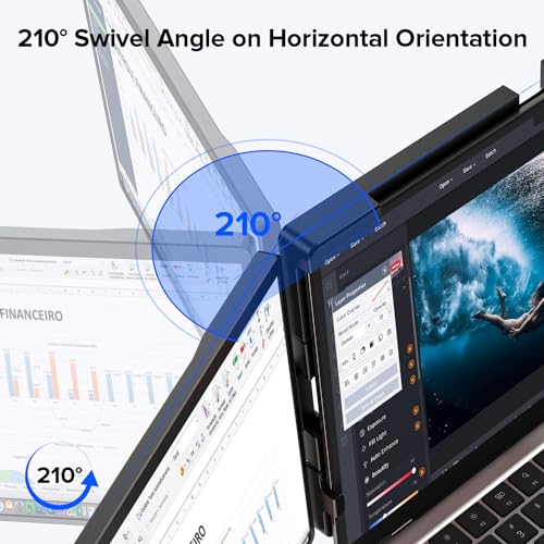Image of UPERFECT Laptop Screen Extender, 2K 14 inch 360Unique Swivel Hinge w / 180 Automatic Rotation, 2240x1400 QHD IPS Portable Monitor for 14 inch-17'' Laptops, Plug & Play with Mac, Wins, Dex (Only one Screen)