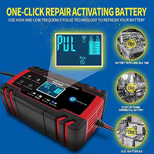 B-Qtech Battery Charger 12V 8Amp/24V 4Amp Automotive Smart Battery Maintainer for Car, Truck, Motorcycle, Lawn Mower, Boat, RV, SUV, ATV - Thumbnail 2