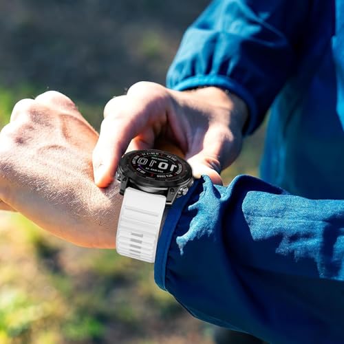 Image of Silicone Band for Garmin Enduro 3 2 /Fenix 8 pro /tactix 8 AMOLED 51mm /Fenix 7X /6X pro sapphire solar /5X plus, 26mm Quickfit Sprot Watch Strap Replacement for Descent Mk2i /3i /epix Pro /quatix 8 51mm