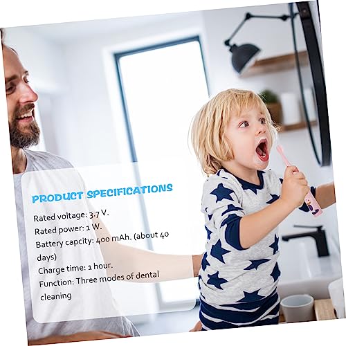 OHPHCALL Elektrische Zahnbürste Für Junge Mädchen Cartoon Design Tragbare Kinderzahnbürste Einfach Zu Benutzen Praktische Kinderzahnbürste Zahnbürstenkopf Abnehmbar Kinderbedarf – Bild 8