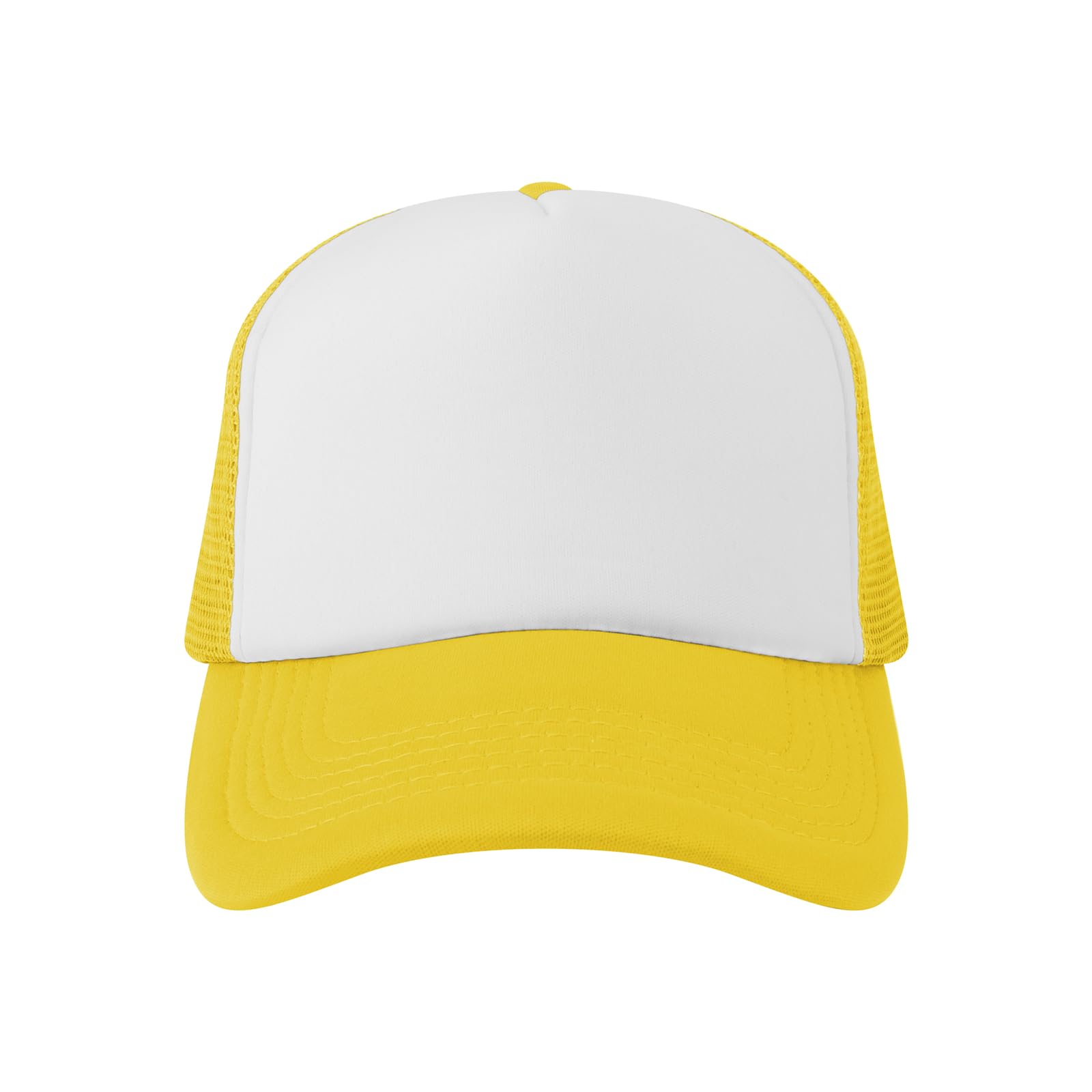 TOPTIE 5 Panel Foam Front Trucker Hat High Crown Mesh Back Snapback Cap