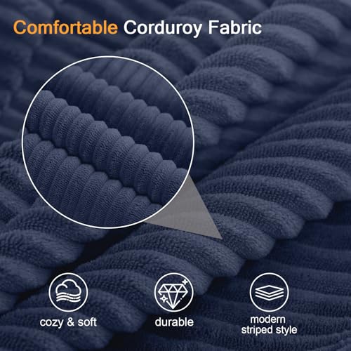 Image of COMAX Futon Sofa Bed, Convertible Sofa Bed, Folding Boneless Couches | Boneless Couch for living room, 4‑in‑1 Fold Out Small Foldable Loveseat Floor Sleeper Mattress Lounge Space‑Saving, Navy
