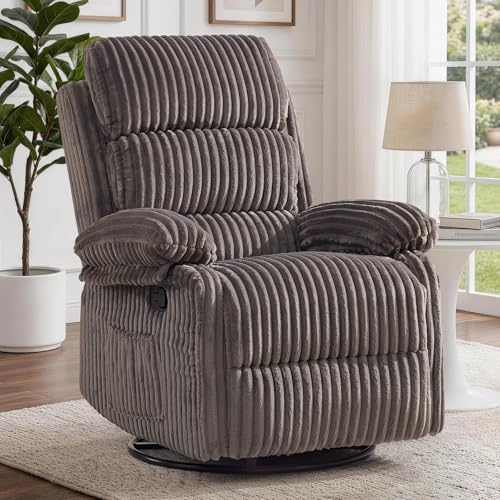 Image of Korser Rocking Recliner Chair, Nursery Rocker Chair for Adults, Small Recliners for Small Spaces, Swivel Rocker Recliner with Cushion, Upholstered Rocking Chairs for Living Room, Apartment