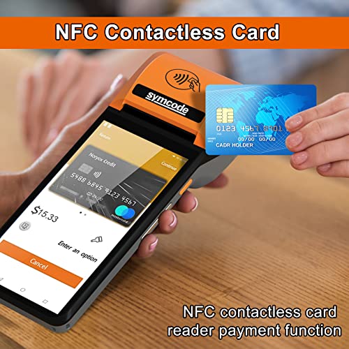 Image of symcode POS PDA Printer Mobile Terminal 5.99 inch Touch Screen | Thermal Receipt Printer, Android 8.1 OS, 4G WiFi Bluetooth, NFC Support, High Resolution Display