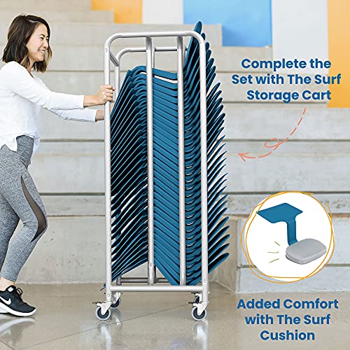 Image of ECR4Kids The Surf Portable Lap Desk, Flexible Seating, Peacock Blue, 10-Pack